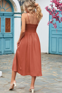 Thumbnail for Smocked Spaghetti Strap Midi Dress