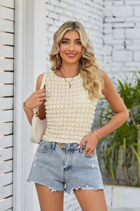 Thumbnail for Textured Round Neck Tank