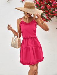 Thumbnail for Frill Trim Spaghetti Strap Mini Dress