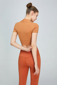 Thumbnail for Short Sleeve Cropped Sports Top
