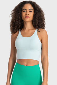 Thumbnail for Crisscross Back Ladder Detail Sports Bra