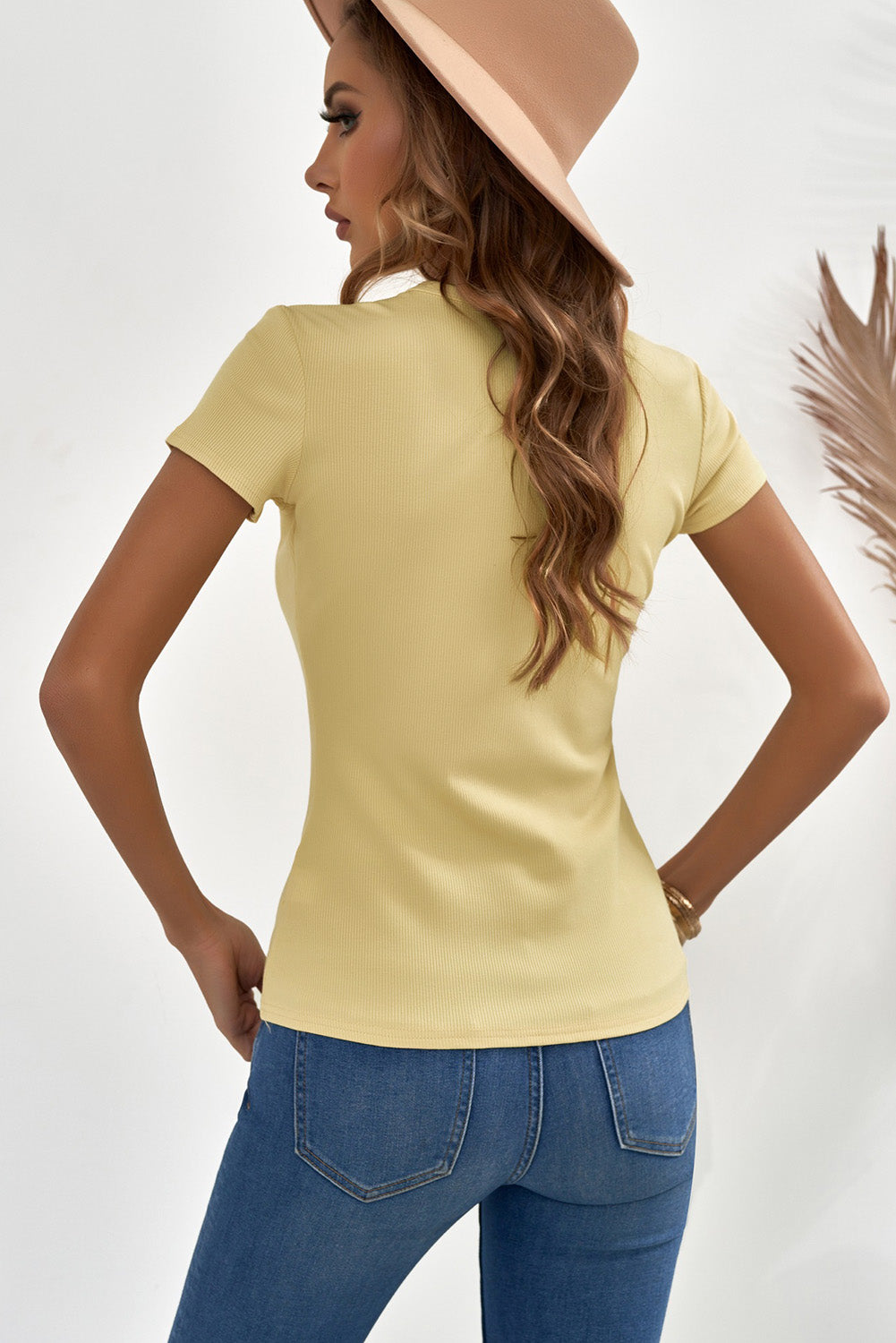 Buttoned Short Sleeve Tee Shirt - MiaMoré