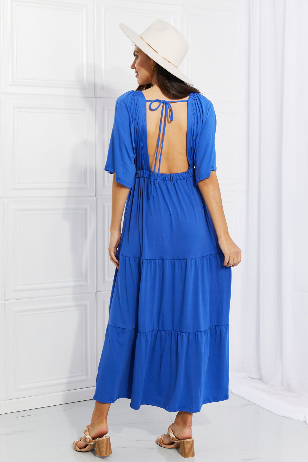Culture Code Full Size My Muse Flare Sleeve Tiered Maxi Dress - MiaMore | Luxary Classic Charm