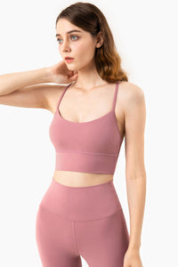Thumbnail for Breathable Racerback Halter Neck Sports Bra
