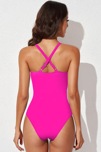 Thumbnail for Spliced Mesh Halter Neck One-Piece Swimsuit