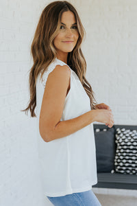 Thumbnail for Lace Yoke Round Neck Tank