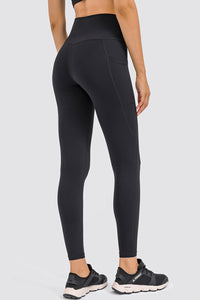 Thumbnail for High Rise Yoga Leggings with Side Pocket
