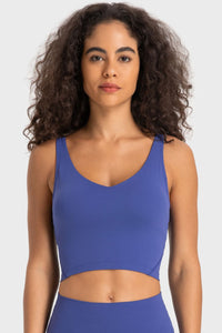 Thumbnail for Deep V-Neck Crop Sports Bra