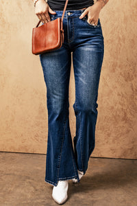 Thumbnail for High Rise Flare Jeans with Pockets