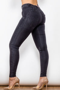 Thumbnail for Buttoned Skinny Long Jeans