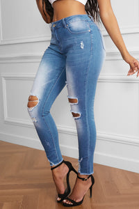 Thumbnail for Faded Mid High Rise Jeans
