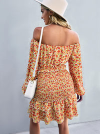 Thumbnail for Floral Smocked Off-Shoulder Ruffled Dress