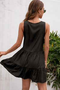 Thumbnail for Tassel Tie Lace Trim Sleeveless Dress