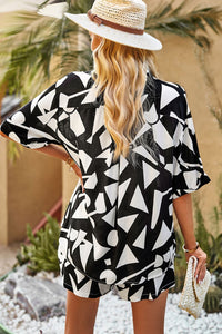Thumbnail for Printed Dropped Shoulder Shirt and Shorts Set
