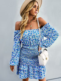 Thumbnail for Floral Smocked Off-Shoulder Ruffled Dress