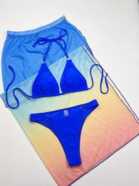 Thumbnail for Gradient Halter Neck Three-Piece Swim Set