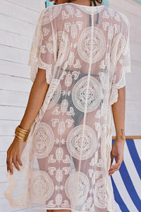 Thumbnail for Lace-Up Sheer Cover Up