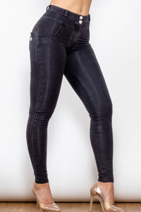 Thumbnail for Buttoned Skinny Long Jeans