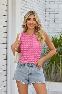 Thumbnail for Textured Round Neck Tank