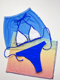 Thumbnail for Gradient Halter Neck Three-Piece Swim Set