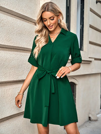 Thumbnail for Johnny Collar Tie Belt Dress