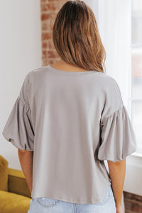 Thumbnail for Puff Sleeve Curved Hem Blouse - MiaMore | Luxary Classic Charm