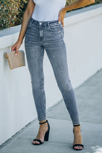 Thumbnail for Ankle-Length Skinny Jeans with Pockets