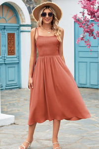 Thumbnail for Smocked Spaghetti Strap Midi Dress