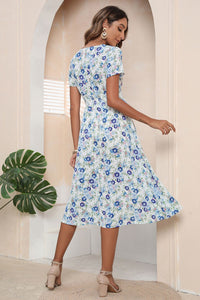 Thumbnail for Surplice Short Sleeve Knee Length Dress