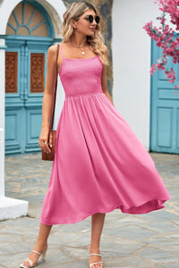 Thumbnail for Smocked Spaghetti Strap Midi Dress