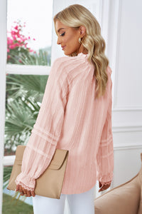 Thumbnail for Lace Detail Frill Trim Flounce Sleeve Blouse - MiaMore | Luxary Classic Charm
