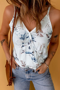 Thumbnail for Printed V-Neck Adjustable Strap Cami Top