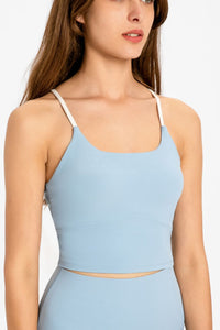 Thumbnail for Crisscross Back Scoop Neck Sports Cami