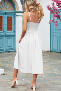 Thumbnail for Smocked Spaghetti Strap Midi Dress