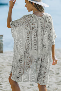 Thumbnail for Openwork V-Neck Slit Cover Up