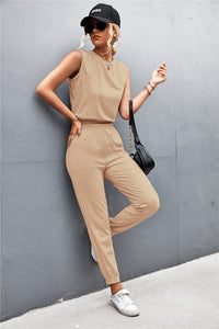 Thumbnail for Sleeveless Top and Joggers Set