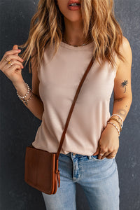 Thumbnail for Waffle Knit Round Neck Tank