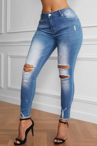 Thumbnail for Faded Mid High Rise Jeans