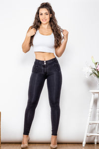 Thumbnail for Buttoned Skinny Long Jeans